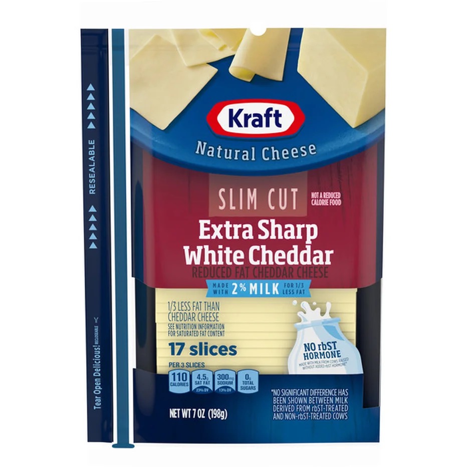 Extra Sharp White Cheddar (Slim Cut, 2% Milk)