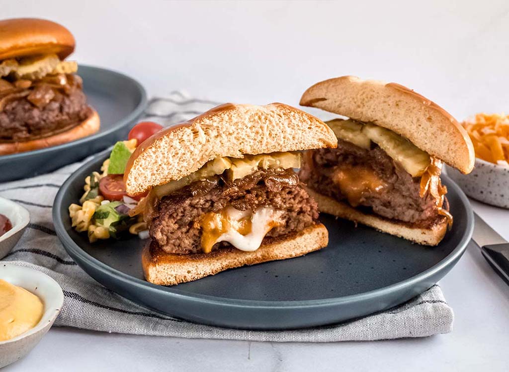 Cheddar-Stuffed Burgers
