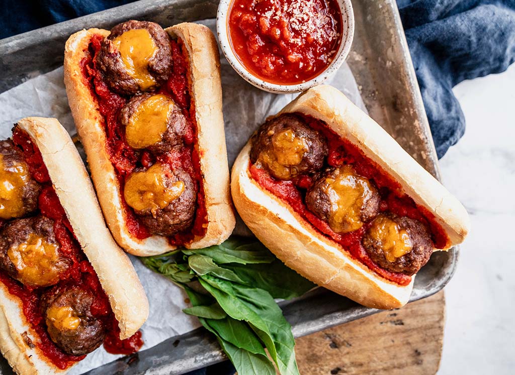 Cheese Stuffed Meatball Subs