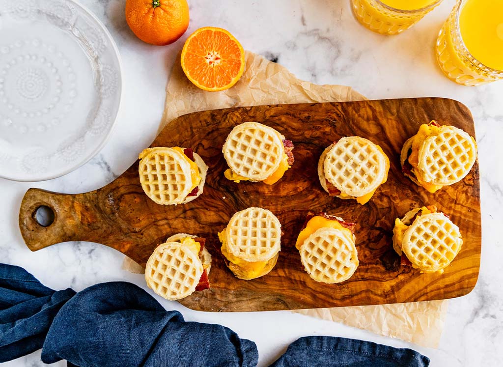 Mini Waffle Breakfast Sandwiches