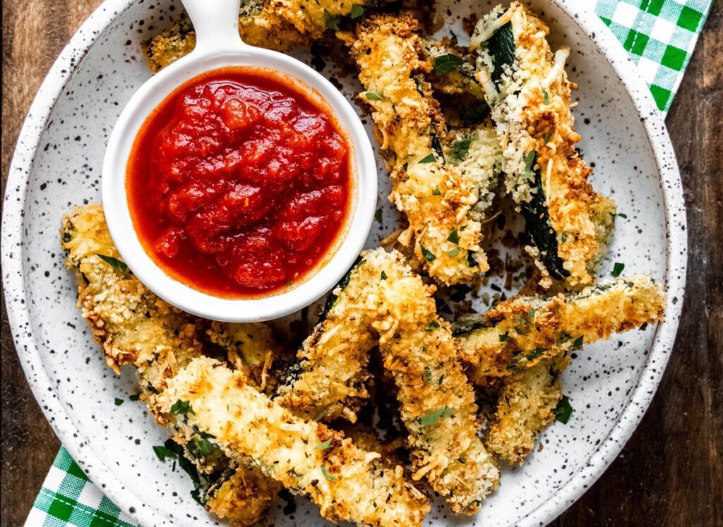 Cheesy Air Fried Zucchini Fries