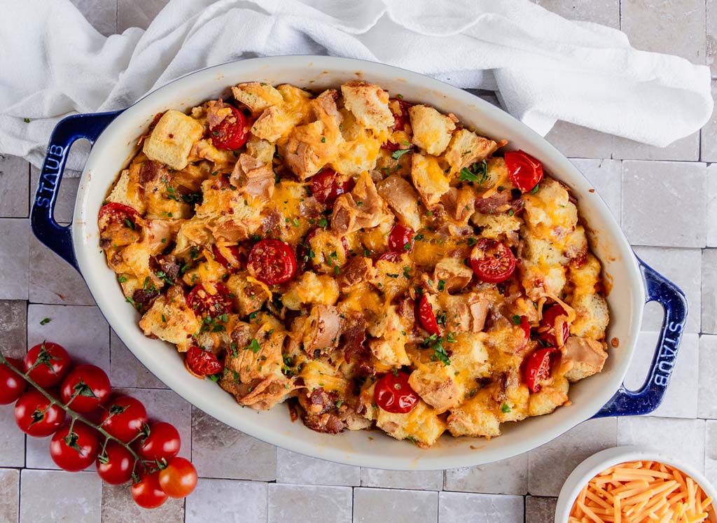 Cheddar, Bacon & Tomato Egg Bake
