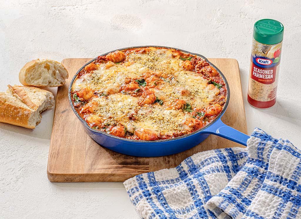 Tomato Basil Parm Gnocchi Bake